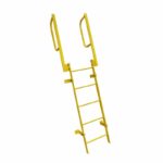 Ballymore WLFS0208-Y 8-Rung Yellow Steel Fixed Safety Ladder with Walk-Thru Guardrails