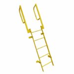 Ballymore WLFS0217-Y 17-Rung Yellow Steel Fixed Safety Ladder with Walk-Thru Guardrails