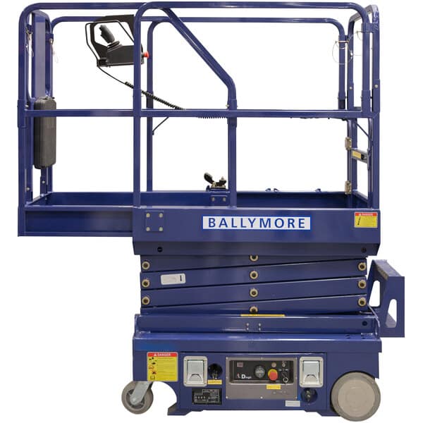 Ballymore Dmsl-10 Battery-Powered Drivable Compact Scissor Lift With Roll-Out Cantilevered Platform