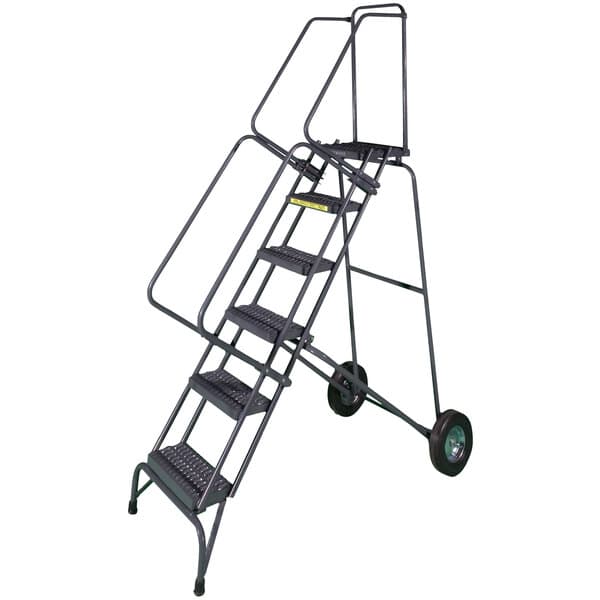 Ballymore FAWL-12 Fold & Store 12-Step Gray Steel Folding Rolling Safety Ladder