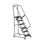 Ballymore FSH618 6-Step Rolling Ladder with Handrail and Spring Loaded Casters