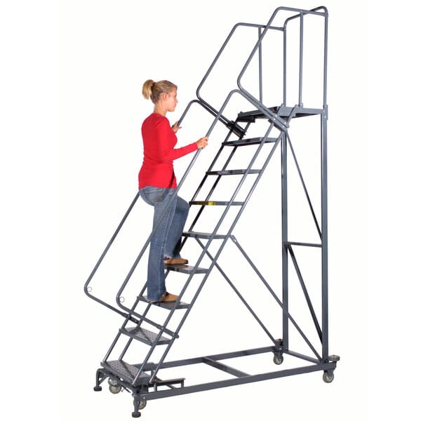 Ballymore ML063221 Monster Line 6-Step Gray Steel Extra Heavy-Duty Rolling Safety Ladder