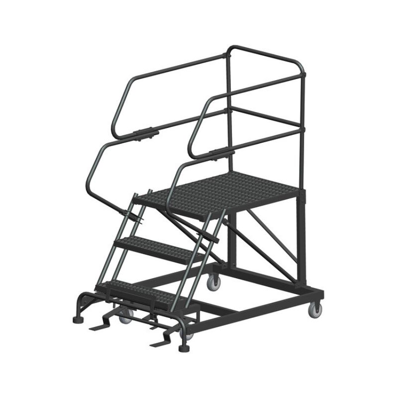 Ballymore SEP3-3636 3-Step Heavy-Duty Steel Mobile Work Platform with Handrails