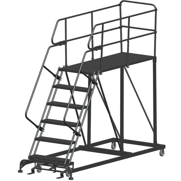 Ballymore SEP6-3672 6-Step Heavy-Duty Steel Mobile Work Platform with Handrails