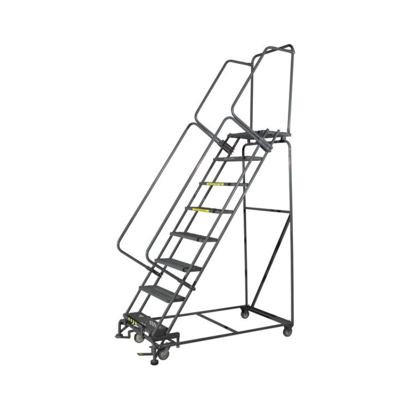 Ballymore SW1132 11-Step Gray Steel 50-Degree Slope Walk Down Rolling Ladder