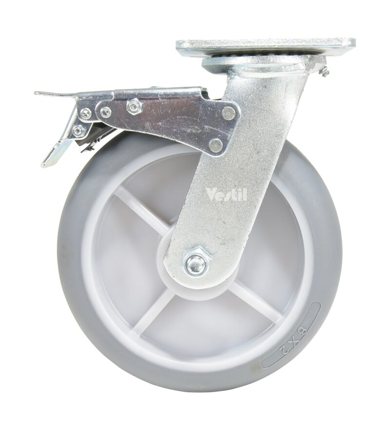 Vestil Cst-Ve-8X2Tpr-Swtb Thermoplastic Rubber Swivel With Total Brake Caster