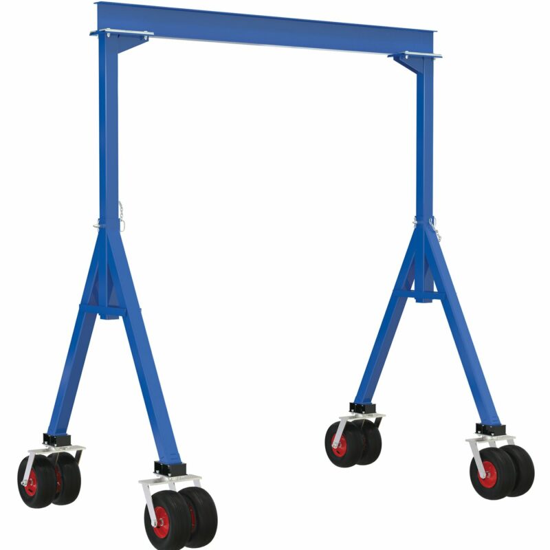 Vestil FHS-4-10-PNU Steel Fixed Height Gantry Crane with Pneumatic Rubber Casters