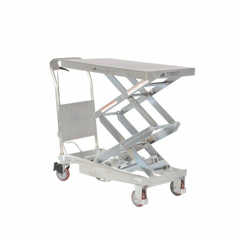 Vestil CART-800-D-PSS Partially Stainless Steel Hydraulic Elevating Cart