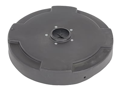 Vestil DC-P-55-CANF-BK Low-Density Polyethylene Drum Recycling Lid with Flaps Closed