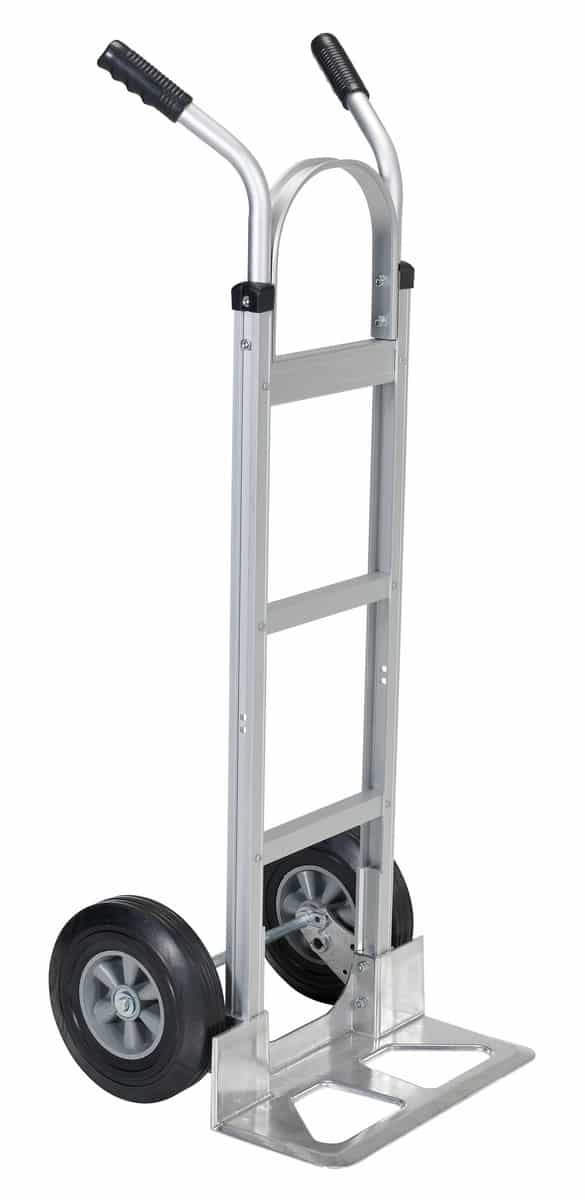 Vestil Dhht-500A-Anp-Hr Aluminum Dual Handle Hand Truck With Aluminum Plate And Hard Rubber Wheels