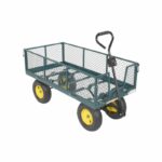 Vestil LSC-2448-4SD Steel Landscape Cart with Fold Down Side 1000 Lb. Capacity