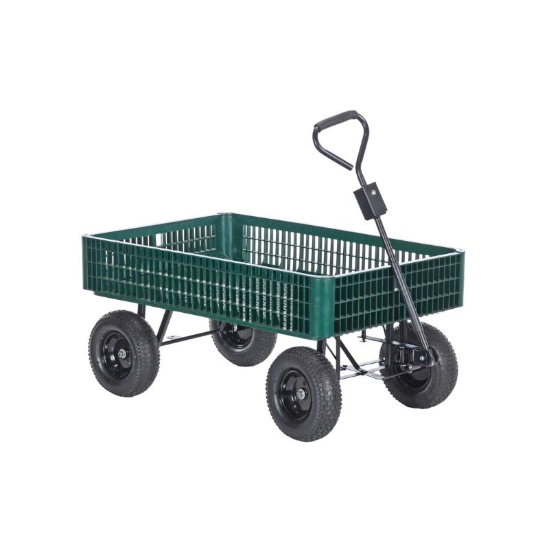 Vestil Lsc-3052-Pcw Steel Landscape Cart With Plastic Crate 1000 Lb. Capacity