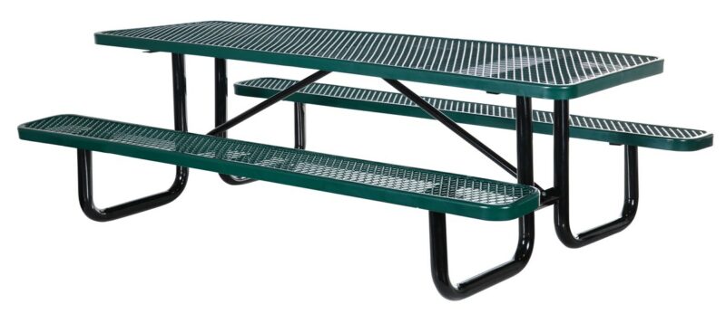 Vestil Pt-Mx-3072-Gn Steel Picnic Table Expanded Metal Rectangle Top