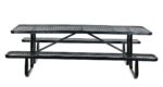 Vestil PT-MX-3096-BK Steel Picnic Table Expanded Metal Rectangle Top