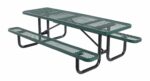 Vestil PT-MX-3096-GN Steel Picnic Table Expanded Metal Rectangle Top