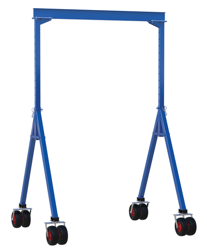 Vestil Ahs-4-10-12-Pnu Steel Adjustable Height Gantry Crane With Pneumatic Rubber Casters