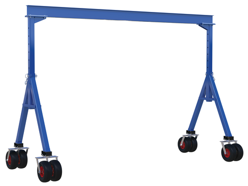 Vestil Ahs-4-15-10-Pnu Steel Adjustable Height Gantry Crane With Pneumatic Rubber Casters