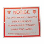 Vestil SJS-1012 Stabilizing Trailer Instruction Sign
