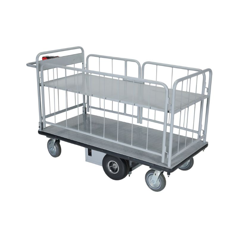 Vestil EMHC-2860-3 Steel Electric Material Handling Cart with Sides
