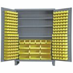 Vestil VSC-SSC-185 Steel/Plastic Storage Cabinet with 185 Yellow Bins