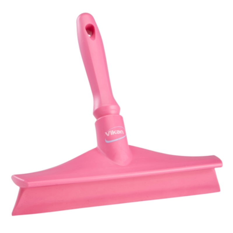 Vikan Ultra Hygiene Table Squeegee wMini Handle 9.6 Inch Pink