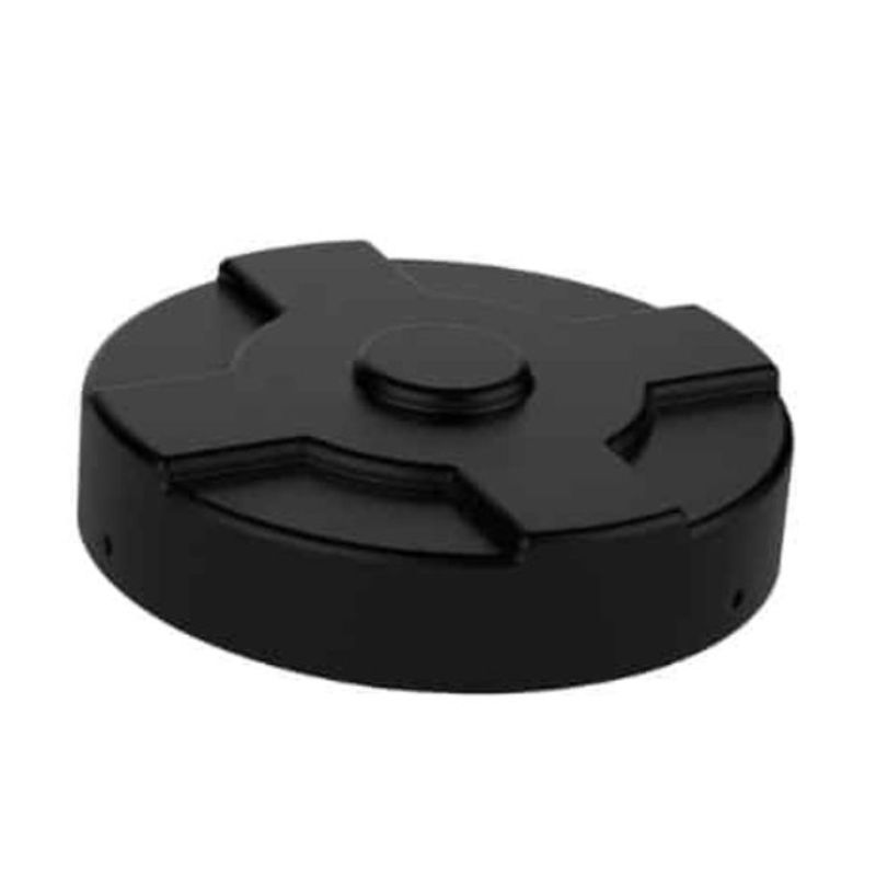 Vestil DC-P-55-CAN-BK Low-Density Polyethylene Drum Recycling Lid Closed (1)