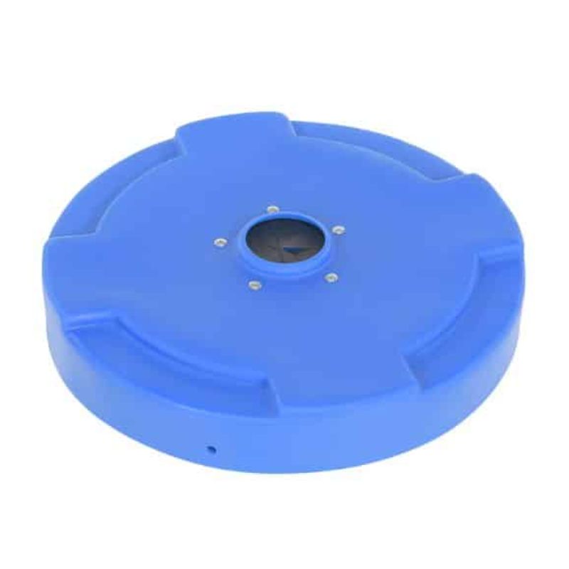 Vestil DC-P-55-CANF-BU Low-Density Polyethylene Drum Recycling Lid with Flaps Closed