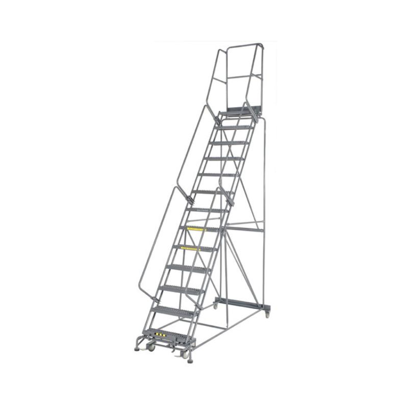 Ballymore 134014 M-2000 Series 13-Step Gray Steel Rolling Safety Ladder