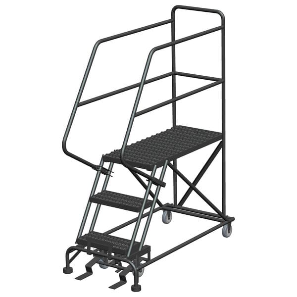 Ballymore SEP3-2436 3-Step Heavy-Duty Steel Mobile Work Platform with Handrails