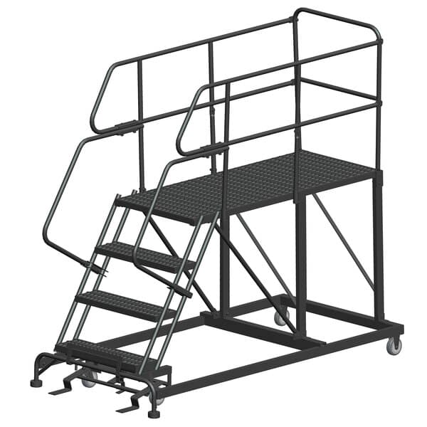 Ballymore SEP4-3660 4-Step Heavy-Duty Steel Mobile Work Platform with Handrails
