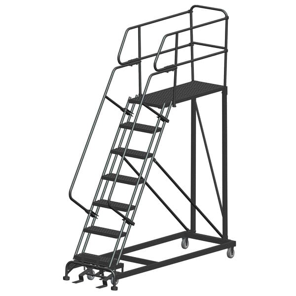 Ballymore SEP7-2448 7-Step Heavy-Duty Steel Mobile Work Platform with Handrails