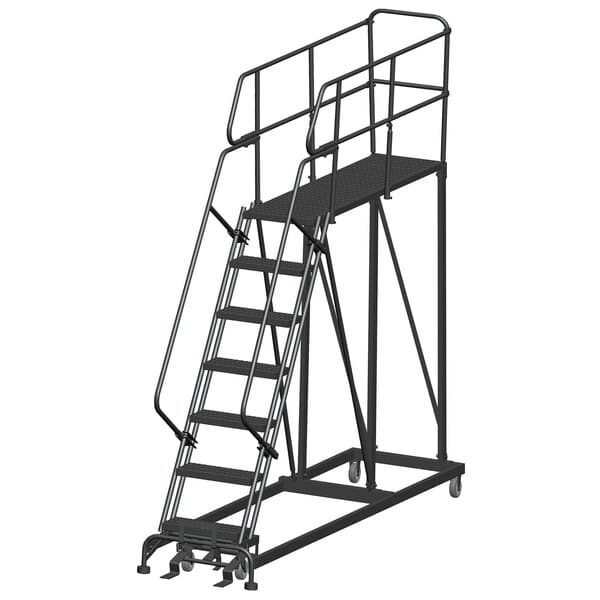 Ballymore SEP7-2472 7-Step Heavy-Duty Steel Mobile Work Platform with Handrails