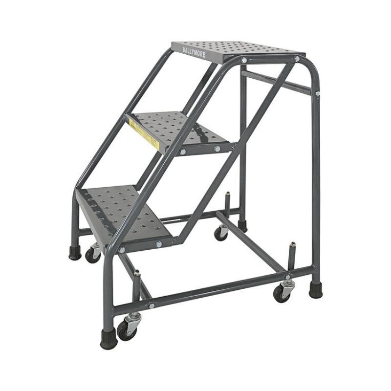 Ballymore 326 3-Step Rolling Ladder with Spring Loaded Casters