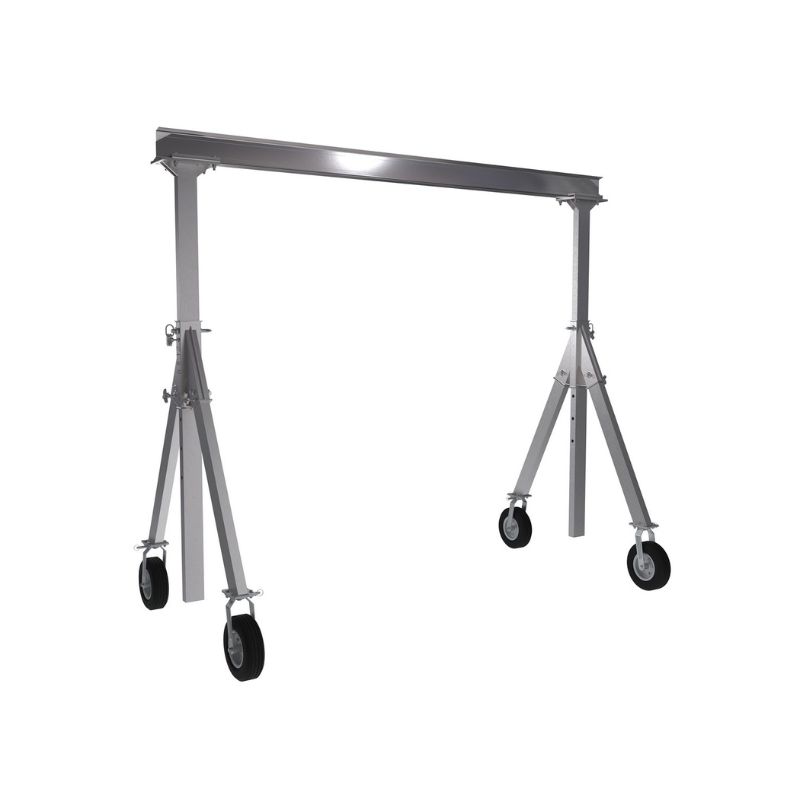 Vestil AHA-15-15-10-PNU Aluminum Adjustable Height Gantry Crane with Pneumatic Casters