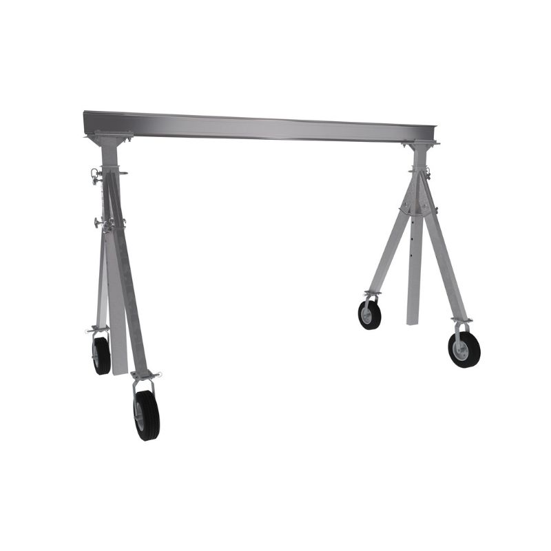 Vestil AHA-15-8-8-PNU Aluminum Adjustable Height Gantry Crane with Pneumatic Casters