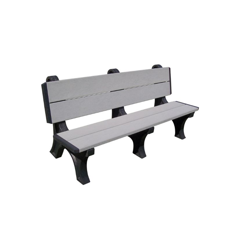 Vestil BEN-PDB1-48-BKGY Recycled Plastic Deluxe Backed Bench