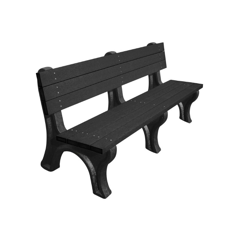 Vestil BEN-PDB2-72-BKBK Recycled Plastic Deluxe Backed Bench