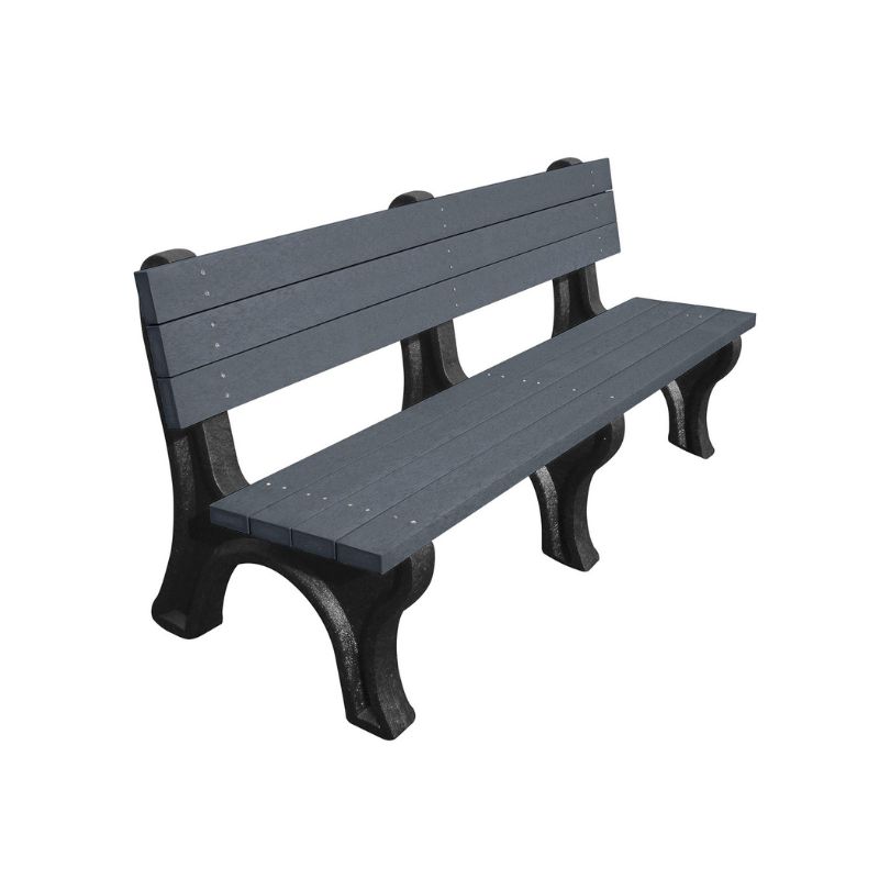 Vestil BEN-PDB2-72-BKCH Recycled Plastic Deluxe Backed Bench