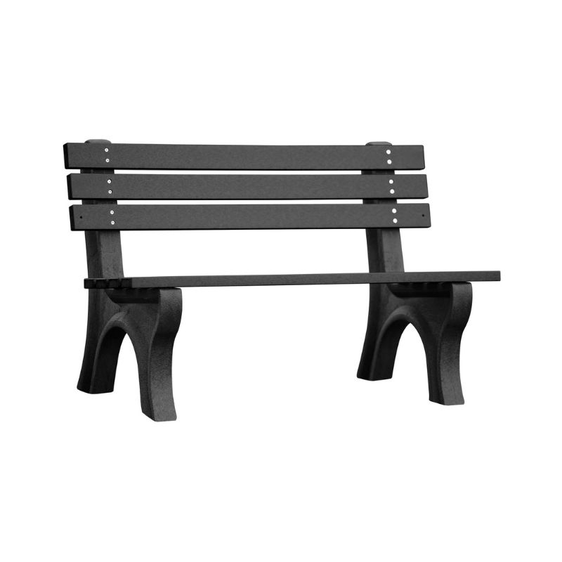Vestil BEN-PECB-48-BKBK Recycled Plastic Economy Backed Bench