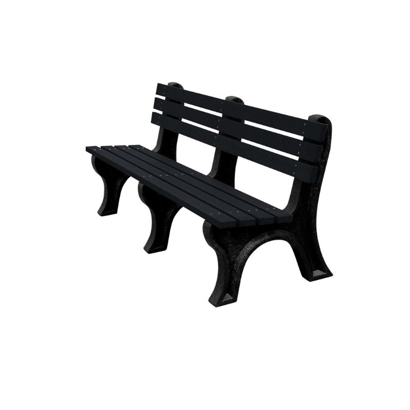 Vestil BEN-PECB-72-BKBK Recycled Plastic Economy Backed Bench
