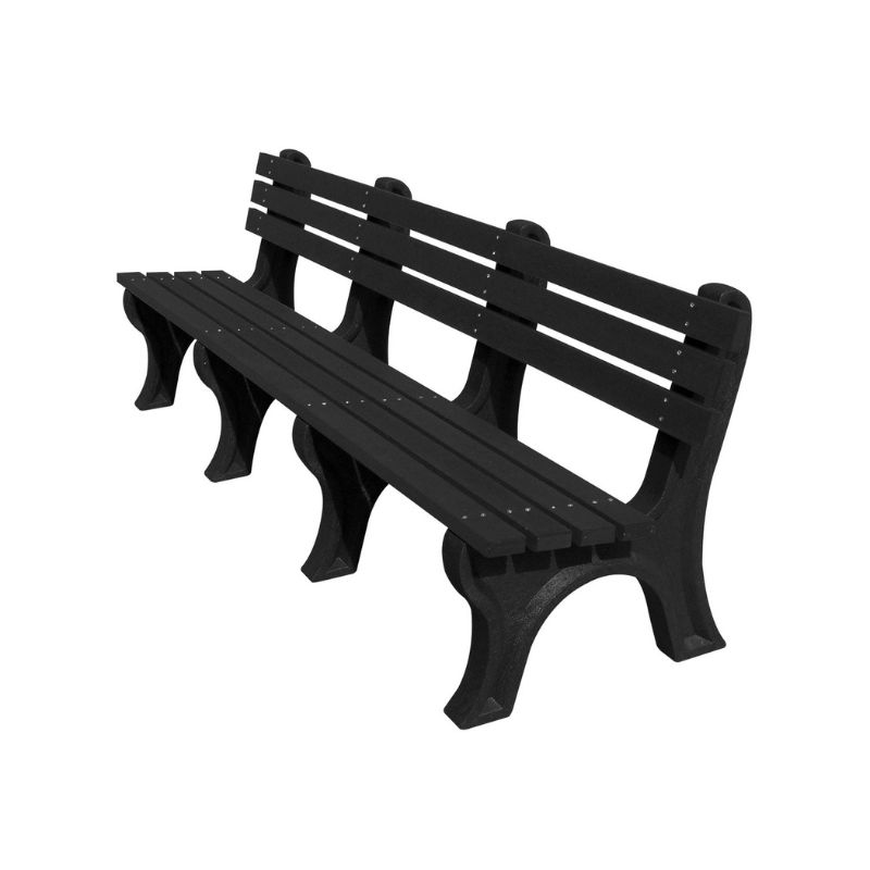 Vestil BEN-PECB-96-BKBK Recycled Plastic Economy Backed Bench
