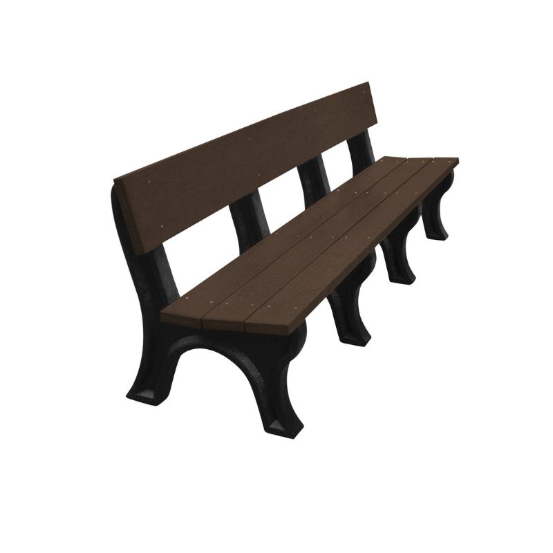 Vestil BEN-PLMB-96-BKBN Recycled Plastic Landmark Backed Bench