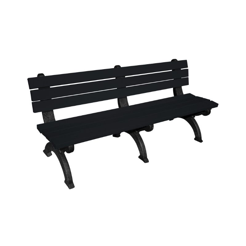 Vestil BEN-PMQB-72-BKBK Recycled Plastic Monarque Backed Bench