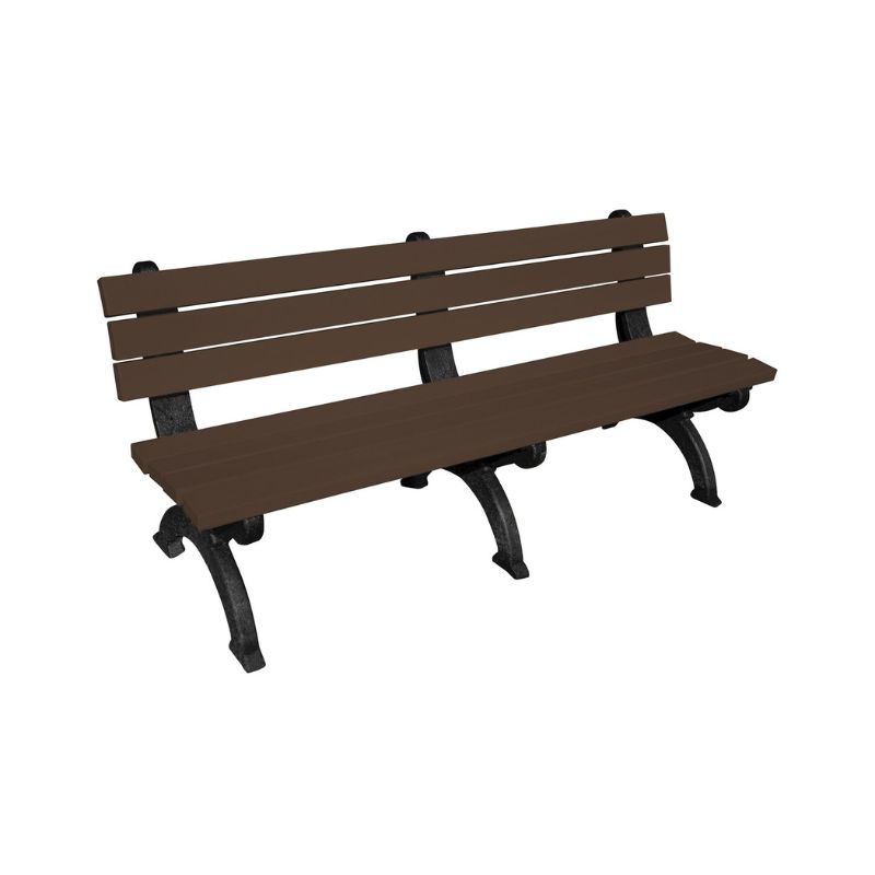 Vestil BEN-PMQB-72-BKBN Recycled Plastic Monarque Backed Bench