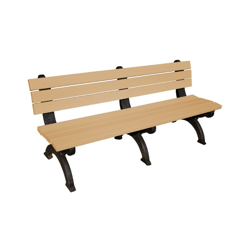 Vestil BEN-PMQB-72-BKCD Recycled Plastic Monarque Backed Bench