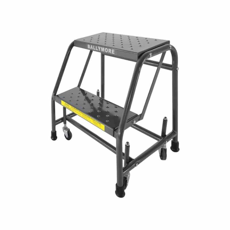 Ballymore 218 2-Step Rolling Ladder with Spring Loaded Casters