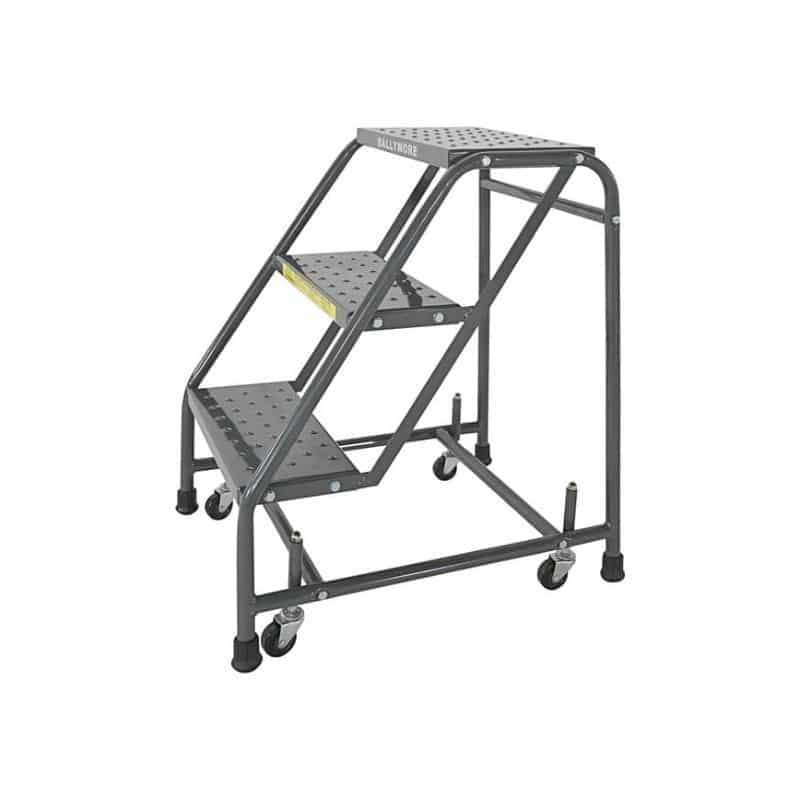 Ballymore 318 3-Step Rolling Ladder with Spring Loaded Casters
