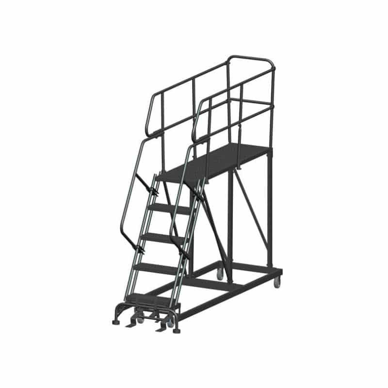 Ballymore SEP5-2472 5-Step Heavy-Duty Steel Mobile Work Platform with Handrails