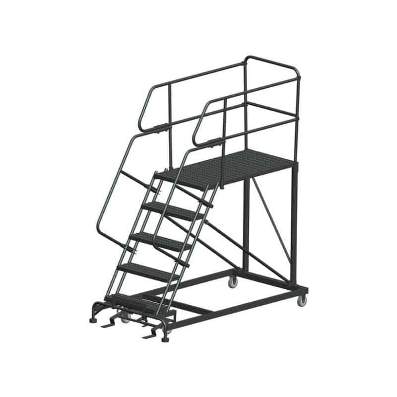Ballymore SEP5-3648 5-Step Heavy-Duty Steel Mobile Work Platform with Handrails