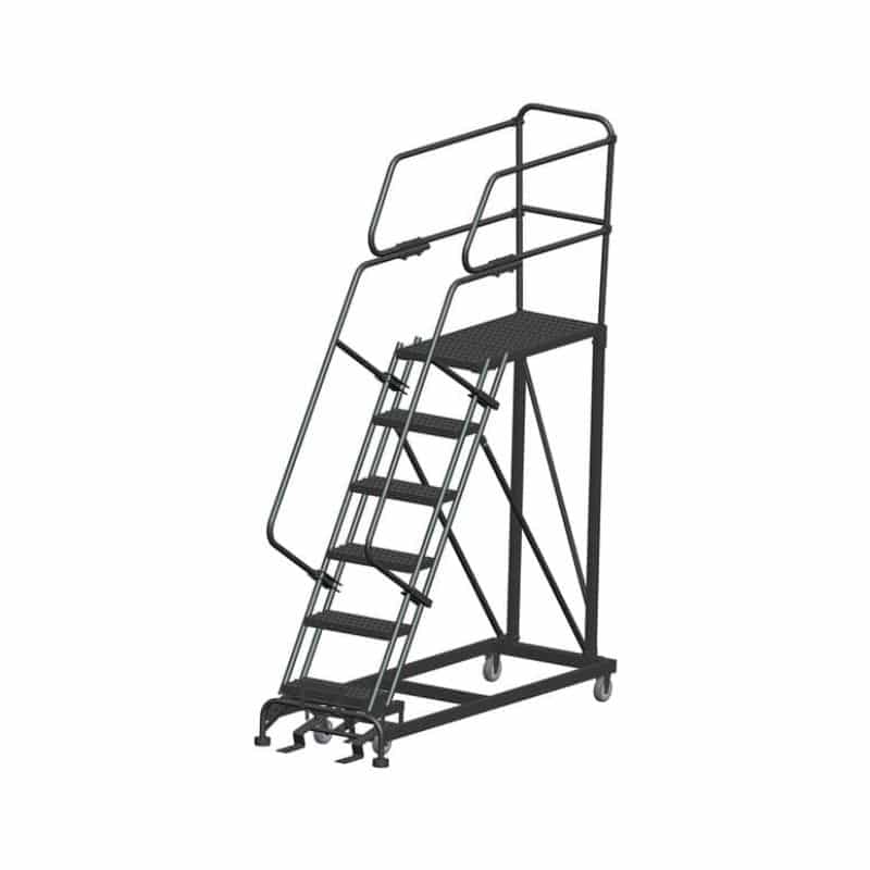 Ballymore SEP6-2436 6-Step Heavy-Duty Steel Mobile Work Platform with Handrails